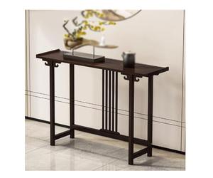 Narrow Entryway Console Tables,Chinese Style Slim Hallway Shelf, Bamboo Sofa High Table, Wood Console Tables, Entryway Storage Table (Color : Brown-A, Size : 100x31x80cm)