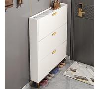 Narrow Entryway Shoe Storage Cabinet with Doors Slim Design for Small Spaces Modern Wood Shoe Rack Stylish Entryway Furniture Space-Saving Solution