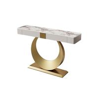 Narrow Entryway Table, Rectangular Couch Table for Living Room or Foyer, Marble Top Design, Stylish Console Table, Suitable for Hallway, 120cm Length