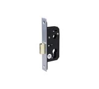 Narrow Euro Profile Dead Lock - 51 mm Case Satin Chrome Finish, Ideal for Internal & Commercial Doors - Hardware Fittings Included (Satin Chrome)