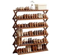 Narrow Foldable Wooden Shoe RackSpaceSaving Entryway Organizer for Hallway & Living RoomCompact 70x25x100cm Brown Storage Solution