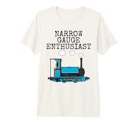 Narrow Gauge Enthusiast, Steam Train, Model Railway (Blue) Premium T-Shirt