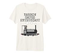 Narrow Gauge Enthusiast, Steam Train, Model Railway (Grey) Premium T-Shirt