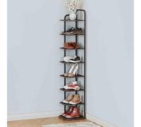 Narrow Gold Shoe Rack - Multi-Tier Metal Storage nizer for Entryway & Bedroom Stylish Open Shelves Space-Saving Design Black (27x26x128cm) - Perfect for Shoes & Accessories