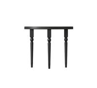 Narrow Half Moon Console Table Solid Wood Entryway Accent Table for Behind Couch or Bedroom Storage Easy Assembly 39 Inch Black Semi-Circle Display Furniture