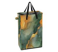 Narrow Hamper with Handles Tall Laundry Baskets Freestanding Kids Dirty Clothes Hamper for Bathroom Marble Green Orange