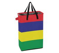 Narrow Hamper with Sturdy Handle Laundry Basket Waterproof Boys and Girls Clothes Basket for Nursery Original Simple Mauritius Flag Isolated