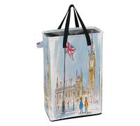 Narrow Hamper with Sturdy Handle Laundry Baskets Foldable Teen Dirty Clothes Hamper for Bedroom Flags at Half - Mast Scene