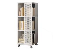 Narrow Invisible Bookshelf with Wheels - Vertical Floor-to-Ceiling Corner Storage, 360° Rotating Ladder Bookcase for Home, Multipurpose Space-Saving Organizer