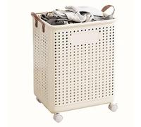 Narrow Laundry Basket with Wheels Foldable PP Material Versatile Design 3 (Yellow 37.5 * 30.5 * 50CM) Ideal for Home nizat and Space Saving.