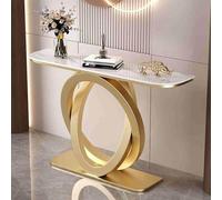 Narrow Long Entryway Table, Modern Console Sofa Table with Geometric Metal Legs for Hallway, Living Room, Foyer, Accent Furniture, 120 * 30 * 80CM
