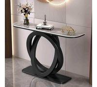 Narrow Long Entryway Table, Modern Console Sofa Table with Geometric Metal Legs for Hallway, Living Room, Foyer, Accent Furniture, 120 * 30 * 80CM