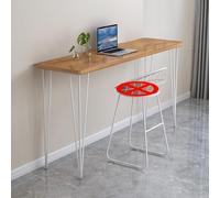 Narrow Long High Table Counter Simple Solid Wood Bar Table Rectangular Bar Height Table Bar Height Table Creative Live Edge Dining Table Spacious Tabletop for Kitchen Dining Coffee Table No Stools