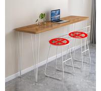 Narrow Long High Table Counter Simple Solid Wood Bar Table Rectangular Bar Height Table Bar Height Table Creative Live Edge Dining Table Spacious Tabletop for Kitchen Dining Coffee Table No Stools