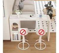 Narrow Long High Table Rectangle Metal Bar Breakfast Kitchen Table for Living Room Bistro Small Space