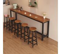 Narrow Long High Table with Chairs Set, Space-Saving Kitchen Island Pub Table for Small Spaces, Cafe, Dining Room