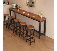 Narrow Long High Table with Chairs Set, Space-Saving Kitchen Island Pub Table for Small Spaces, Cafe, Dining Room