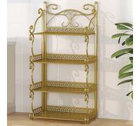 Narrow Metal Book Shelf, 3/4/5 Tier Folding Sto Cabinet, No Assembly Home Office nizer, Portable Bookcase for Bedroom & Living Room (d, 88cm/34.6in)