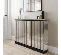 Narrow Mirrored Radiator Cover with Black Detail - 111cm - Sophia