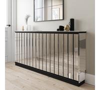 Narrow Mirrored Radiator Cover with Black Detail - 152cm - Sophia