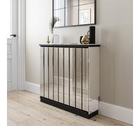 Narrow Mirrored Radiator Cover with Black Detail - 78cm - Sophia