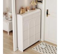 Narrow Modern Shoe Cabinet for Hallway SpaceSaving Storage Unit SelfAssembly Hidden Shoe Rack with Doors Freestanding Shoe Organizer for Entryway