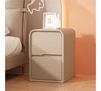 Narrow Nightstand, Modern Minimalist Bedside Table, Two-Drawer Storage Side Full-Floor Standing End Table for Bedroom, Living Room(White,9.8in)