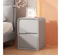 Narrow Nightstand, Modern Minimalist Bedside Table, Two-Drawer Storage Side Full-Floor Standing End Table for Bedroom, Living Room(White,9.8in)