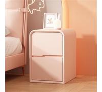Narrow Nightstand, Modern Minimalist Bedside Table, Two-Drawer Storage Side Full-Floor Standing End Table for Bedroom, Living Room(White,9.8in)