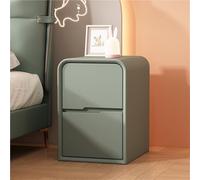 Narrow Nightstand, Modern Minimalist Bedside Table, Two-Drawer Storage Side Full-Floor Standing End Table for Bedroom, Living Room(White,9.8in)