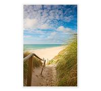 Narrow path to the beach Poster 70 x 100 cm Wall art Wall decor