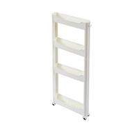 Narrow Portable Storage Organizer - Slim Rolling Cart with 3/4/5 Tiers for Bathroom and Living Room - Sturdy Shelves for Shower Supplies and Storage