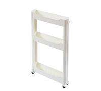 Narrow Portable Storage Organizer - Slim Rolling Cart with 3/4/5 Tiers for Bathroom and Living Room - Sturdy Shelves for Shower Supplies and Storage