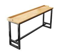 Narrow Pub Height Dining Table - 55"x11.8" High Top Table with Metal Base for Small Spaces Ideal for Living Room Kitchen Coffee Shop and Dining Room (Pine Finish)