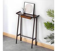 Narrow Rattan Console Table for Entryway, Stylish Foyer Table Behind Couch, Hallway Storage Table, Brown (70x20x85cm / 28x8x33in)