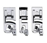 Narrow Rolled Hem Presser Foot Set (6mm, 4mm, 3mm) - Fits All Low Shank Snap-On Machines, Durable Professional Hemming Feet, Easy to Install for Home & Craft Sewing