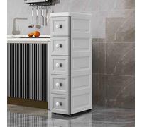 Narrow Rolling Bathroom Cabinet Easy to Clean Space-Saving Storage Solution for Home Kitchen & Office Modern Design on Wheels