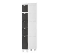 Narrow Rolling Cart for Small Spaces 5 Tier Mobile with Wheels for Bedroom Bathroom Kitchen Gray Storage Solution for Easy Access and nization