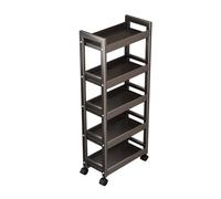 Narrow Rolling Cart with 3/4/5 Tiers, Mobile Metal Shelves, Waterproof Bathroom nizer, Space-Saving Storage Unit on Wheels, Anti-Tip Design for Home & Office Use