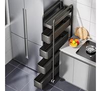 Narrow Rolling Cart with Pull-Out Baskets - Space-Saving Storage Organizer on Wheels for Kitchen, Bathroom, Laundry, Living Room