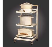 Narrow Rolling Storage Cart Folding Kitchen Trolley for Pots and Pans Microwave nizer White 3-Tier Shelves Space-Saving Kitchen Furniture