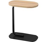Narrow Round Bedside Table with Flip-Top Tray for Snacks, Drinks, and TV Viewing in Living Room or Bedroom