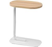 Narrow Round Bedside Table with Flip-Top Tray for Snacks, Drinks, and TV Viewing in Living Room or Bedroom