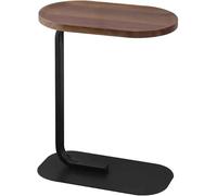 Narrow Round Bedside Table with Flip-Top Tray for Snacks, Drinks, and TV Viewing in Living Room or Bedroom