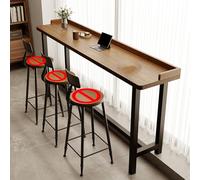 Narrow Rustic Bar Height Table - Tall Counter Table for Kitchen, Living Room, Coffee Shop & Foyer - Ideal Small Space Dining Island - Modern Decor Accent Table Only