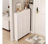 Narrow Shoe Cabinet for EntrywayStylish Hallway Storage with 3 Flip Drawers SpaceSaving Shoe Organizer Modern Design for Small Spaces