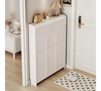 Narrow Shoe Cabinet for Hallway Modern Shoe Rack Storage Organizer SpaceSaving SelfAssembly Design Hidden Shoe Storage with Doors Freestanding Entryway Furniture