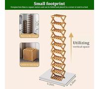 Narrow Shoe Rack, Bamboo Wood Vertical nizer, 8-Tier Foldable Shoe Stand for Entryway and Hallway, No Installation Needed, Space-Saving Design (Color: A)