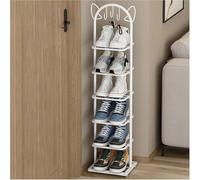 Narrow Shoe Rack,Cat Ear Shape Slim Shoe Rack Metal Vertical Shoe Organizer Tall Shoe Shelf Free Standing Shoe Stand For Hallway Outdoor(Size:6 layers,Color:white)