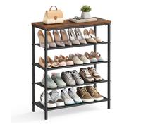 Narrow Shoe Rack with Fabric Shelves, 5 Tier (75W x 91H cm)